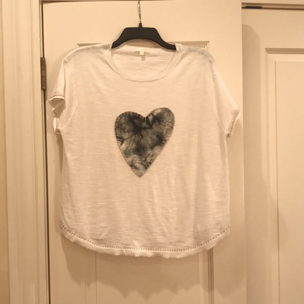 Lisa Todd White Short Sleeve Knit Top. NWOT Size XL